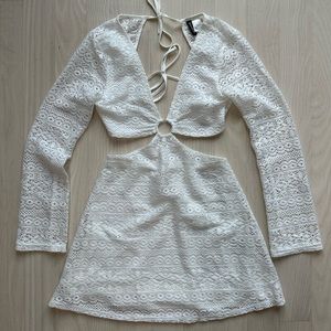 Zara white crochet dress with cutouts